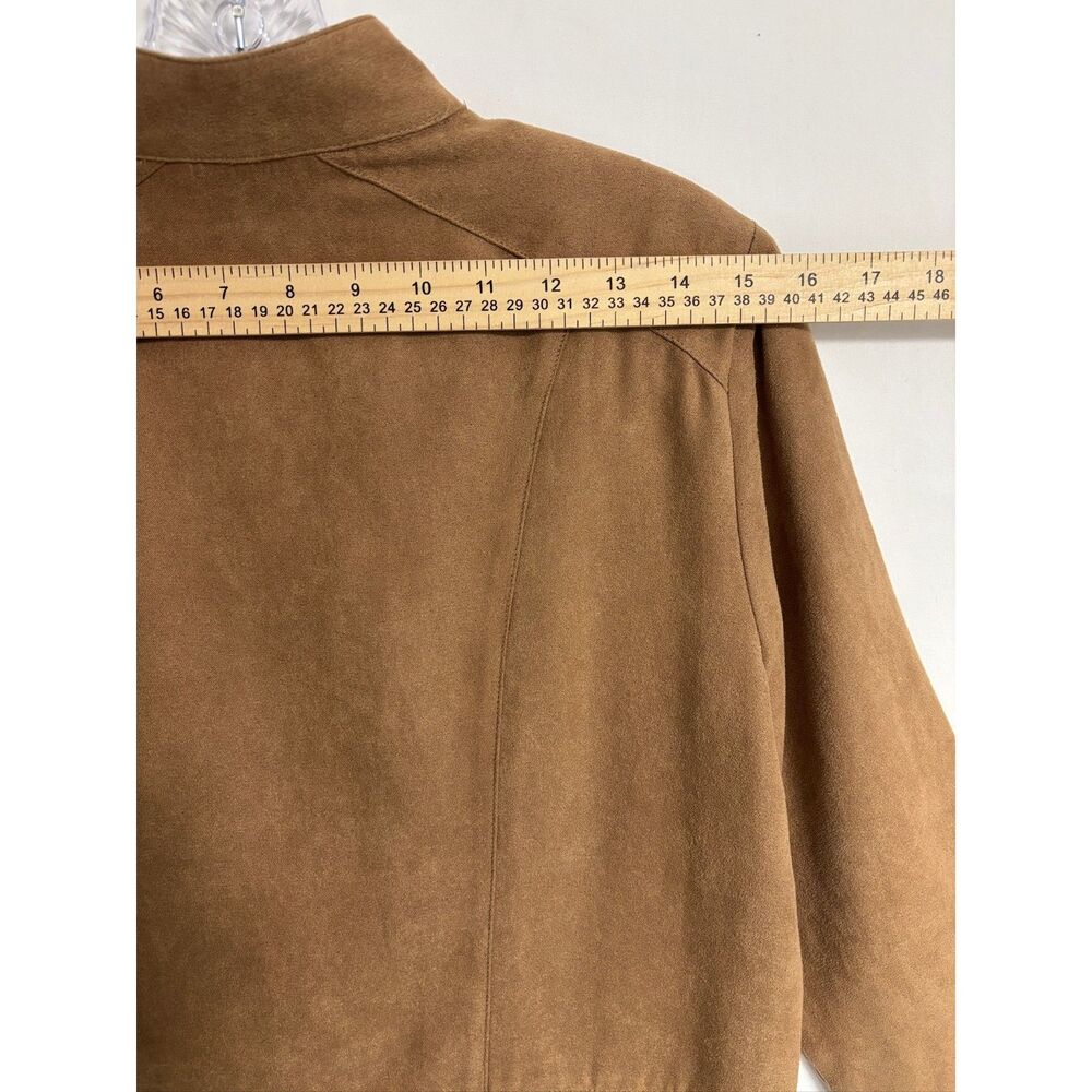 Draper's & Damon's Faux Suede Zip Jacket  Braided Trim Western Bohemian Chic PS - Picture 10 of 11